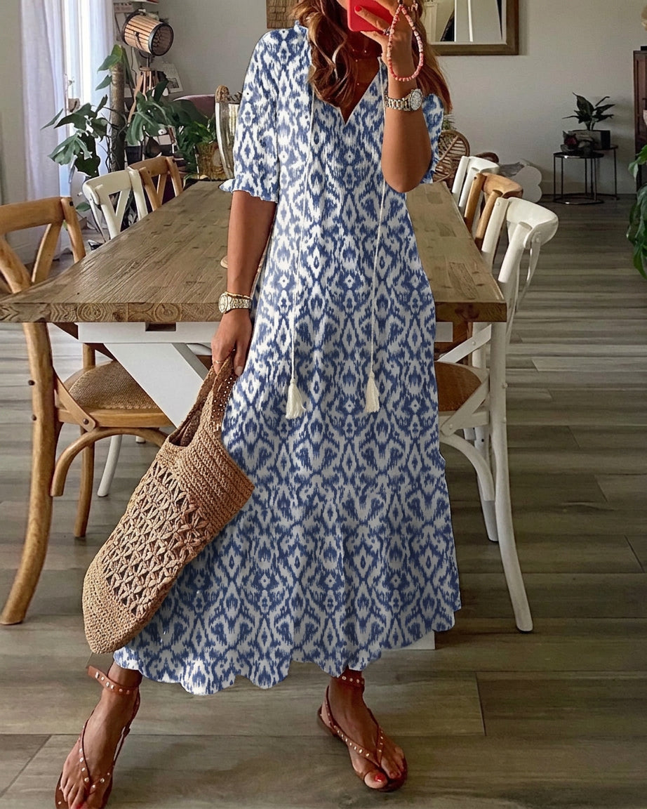ARIA | Boho Tummy Coverage Dress - Plus size model