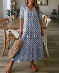 Michaela - Boho Tummy Coverage Dress - Plus size model