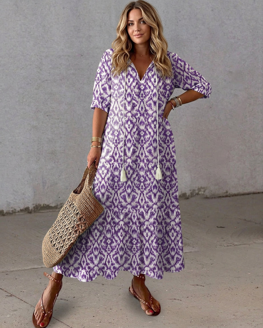 ARIA | Boho Tummy Coverage Dress - Plus size model
