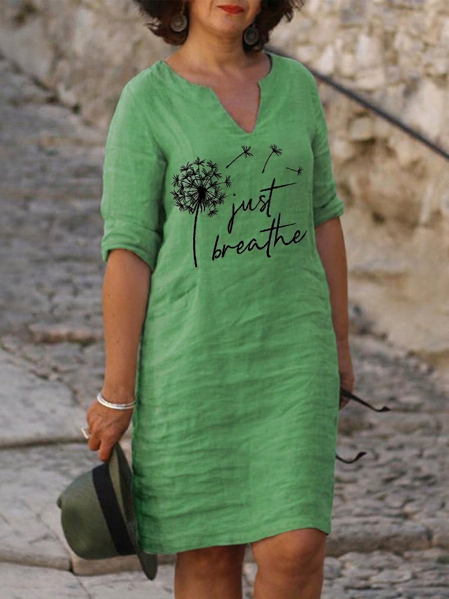Serenity Floral Dress: Effortless Everyday Elegance - Plus size model