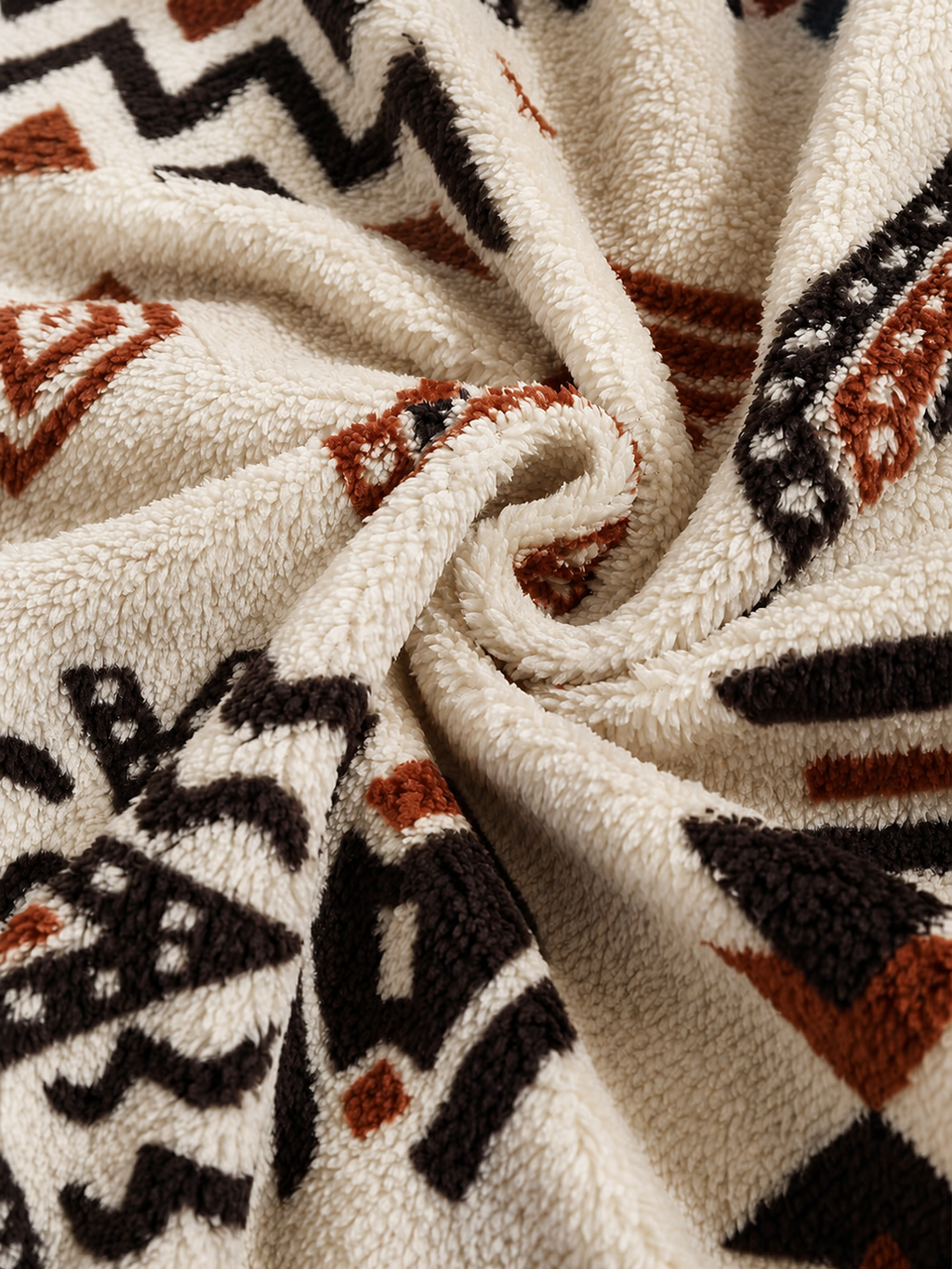 Wynora™ | Aztec Half-Zip Sherpa Pullover - Plus size model