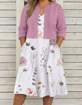 Caitlyn -Female Floral Dress Suit - Plus size model