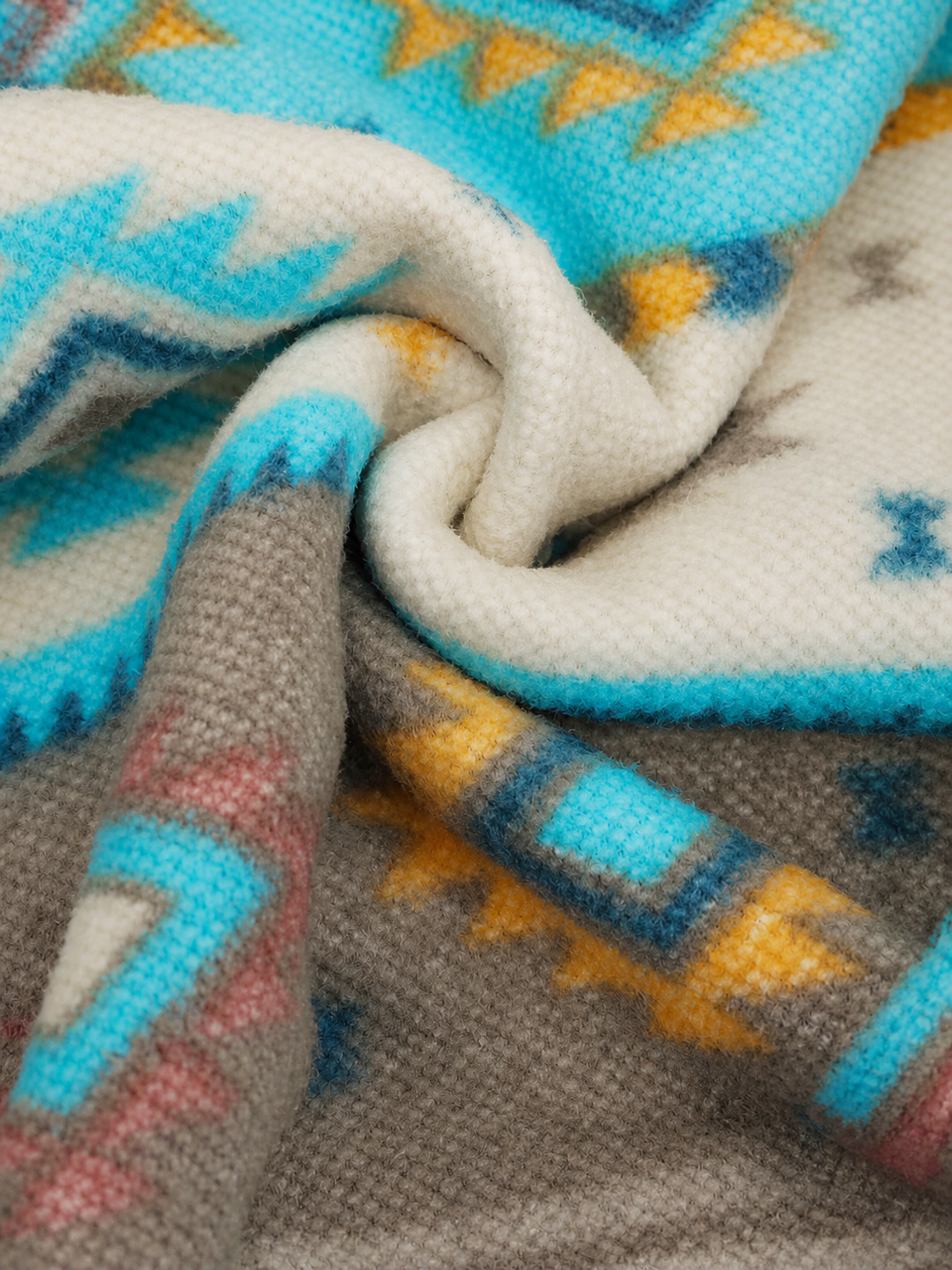 Winterbourne™ | Hooded Aztec Sherpa Coat - Plus size model