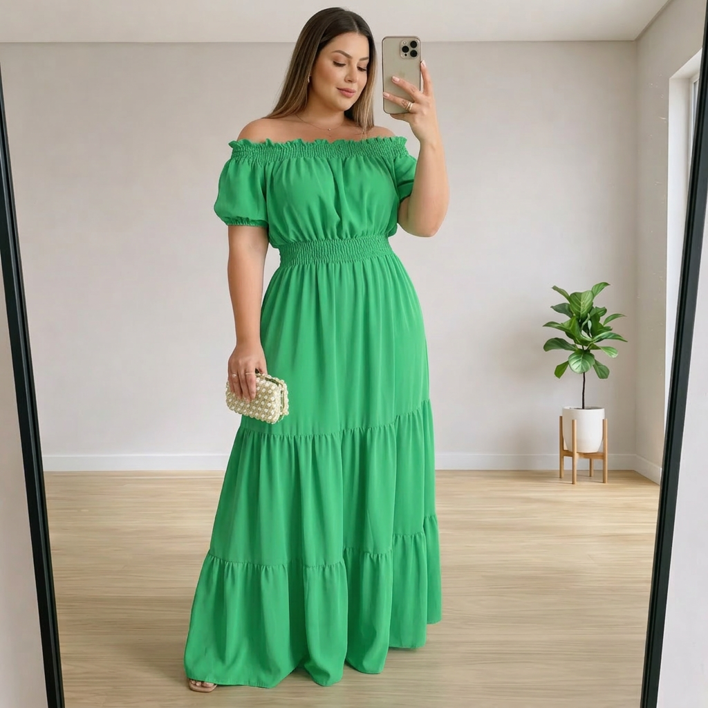 Giulia - Elegant Summer Maxi Dress - Plus size model