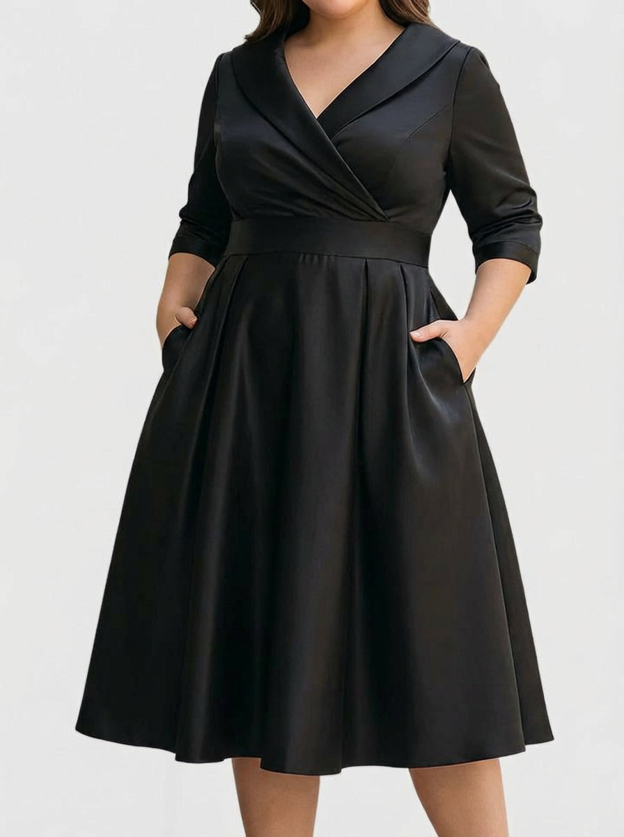 Zyrah - Elegant Midi Dress - Plus size model