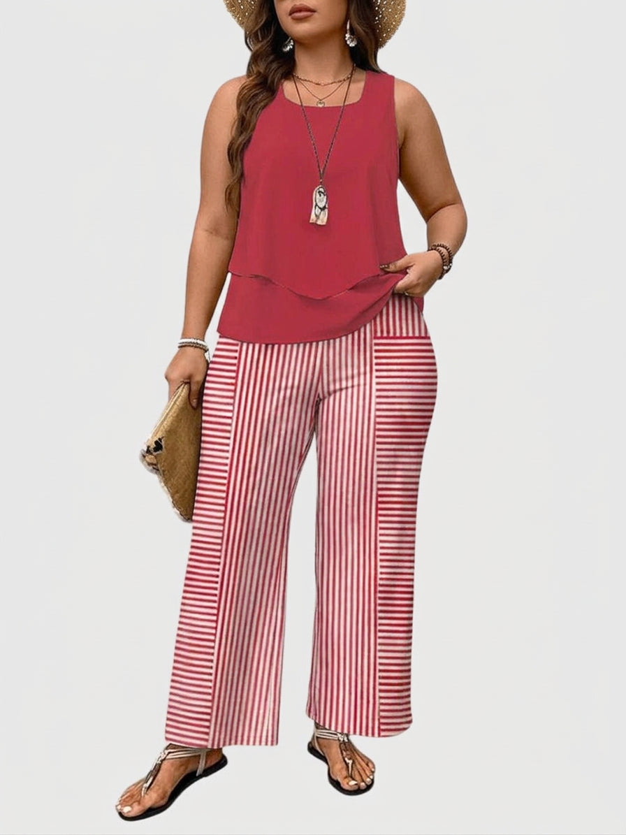 Brenda™ | Elegant 2-Piece Summer Set - Plus size model