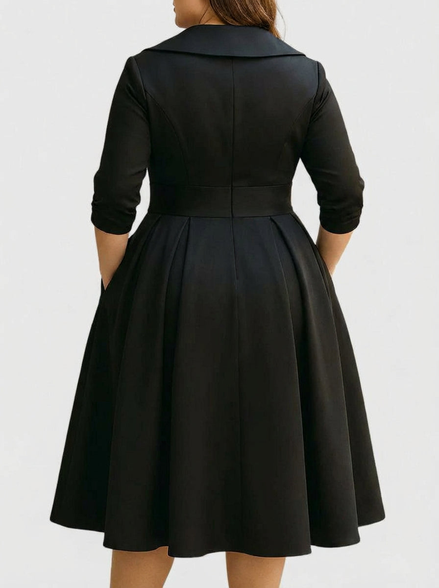 Zyrah - Elegant Midi Dress - Plus size model