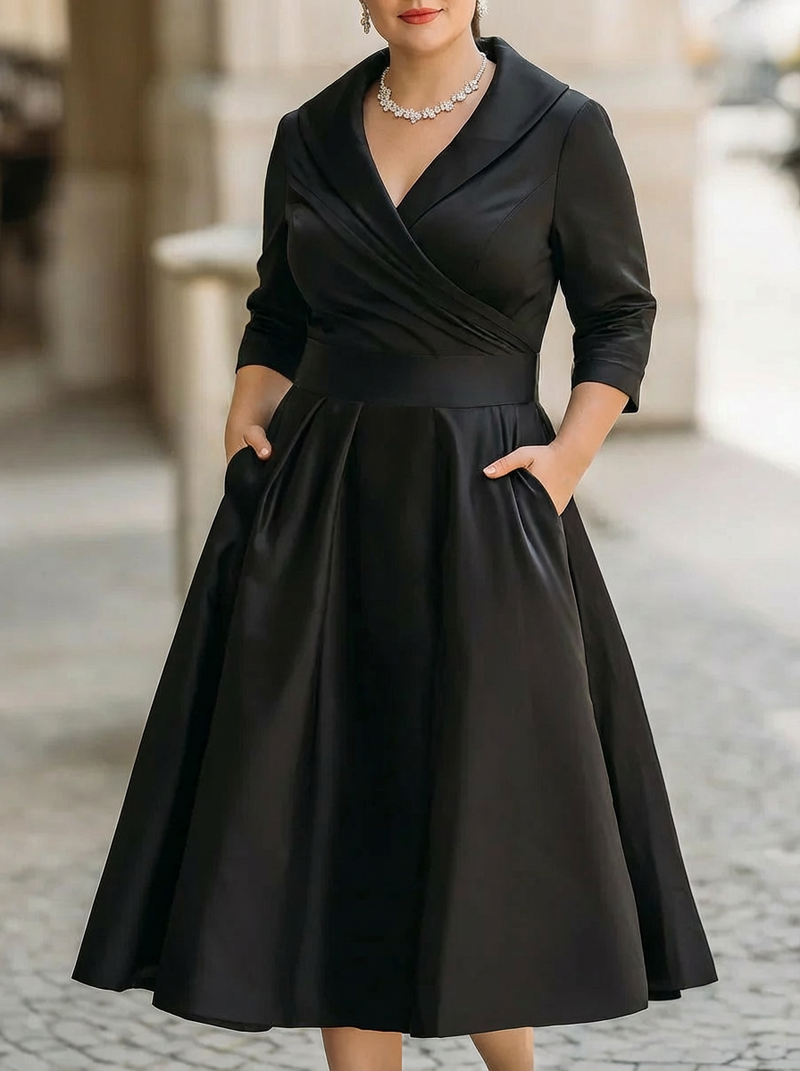 Valerie | Elegant Midi Dress - Plus size model