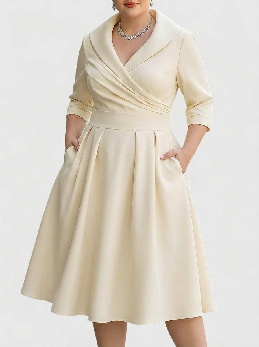 Zyrah - Elegant Midi Dress - Plus size model