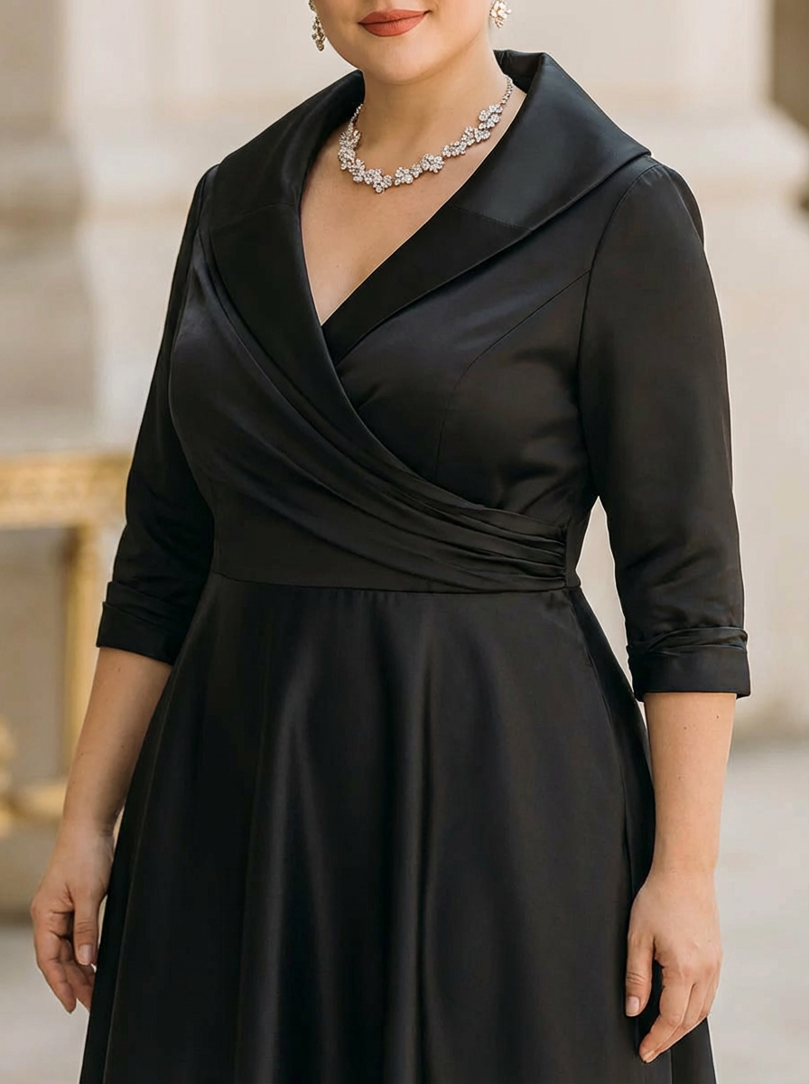 Valerie | Elegant Midi Dress - Plus size model