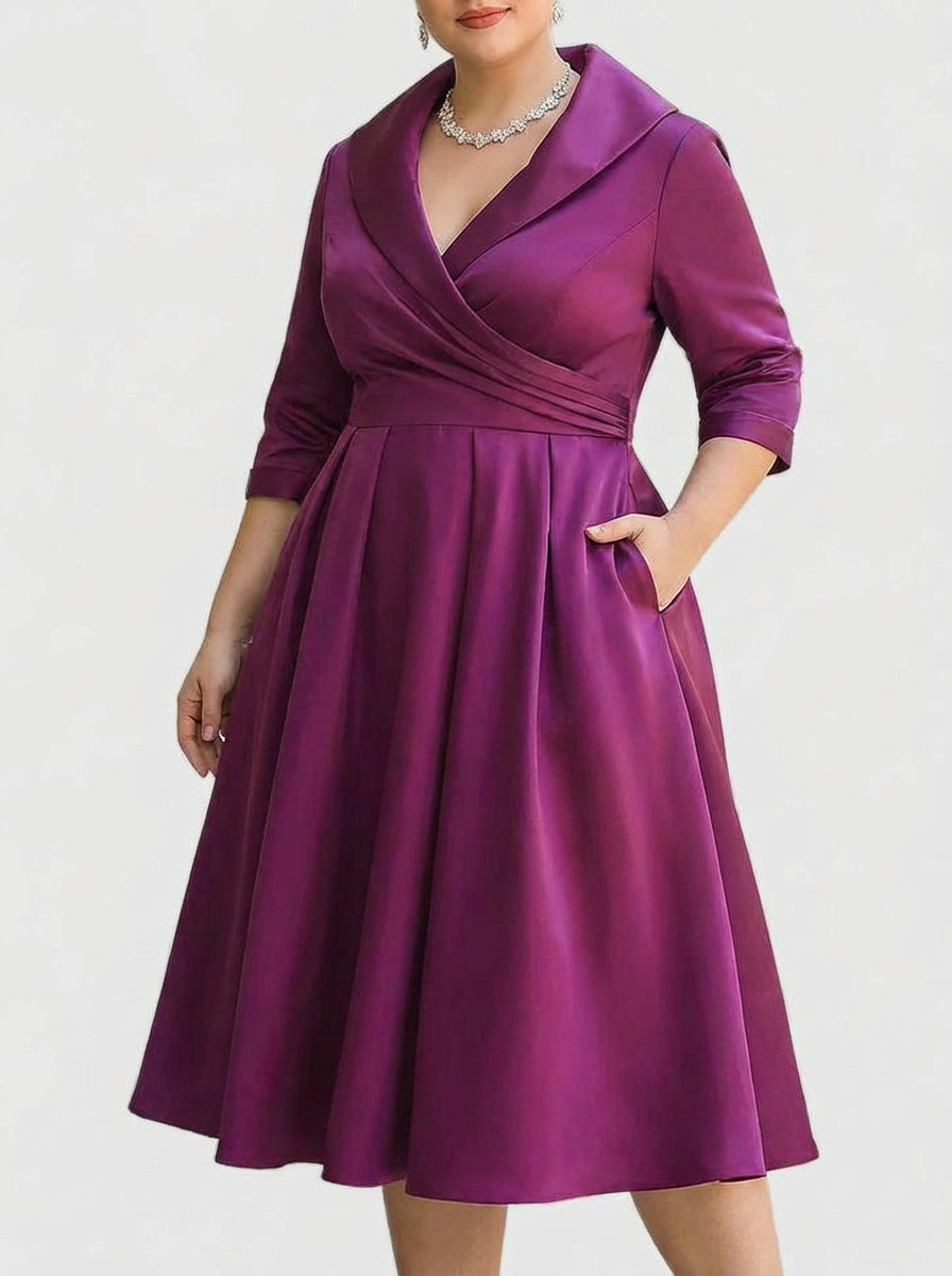Zyrah - Elegant Midi Dress - Plus size model