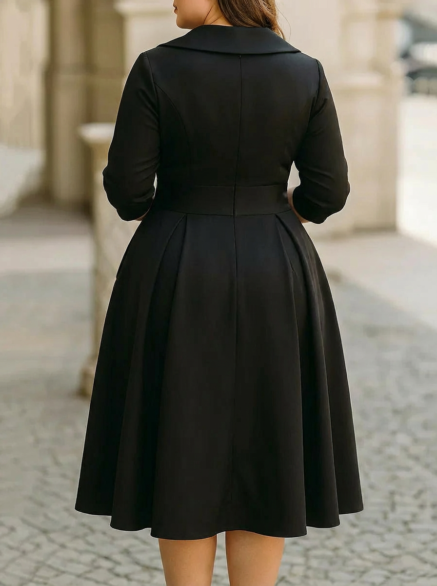 Valerie | Elegant Midi Dress - Plus size model