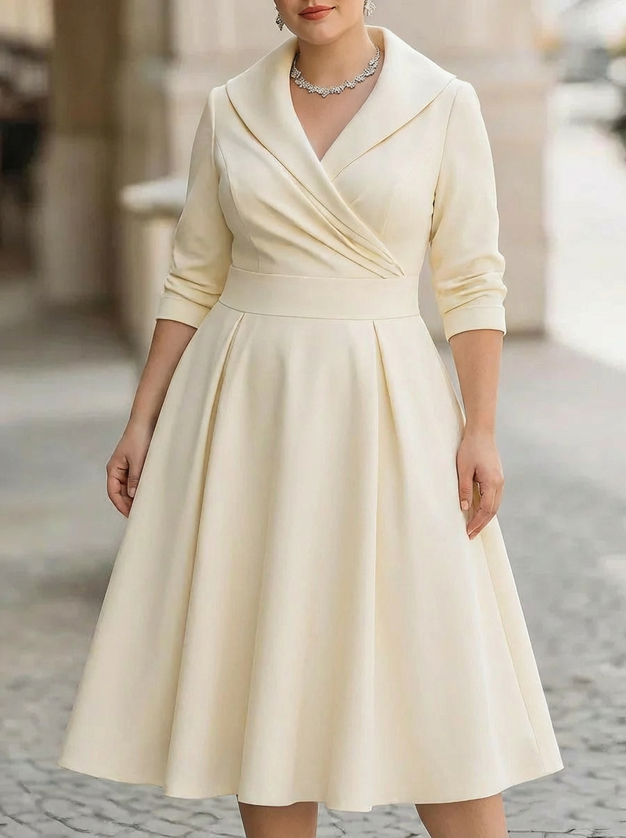 Valerie | Elegant Midi Dress - Plus size model