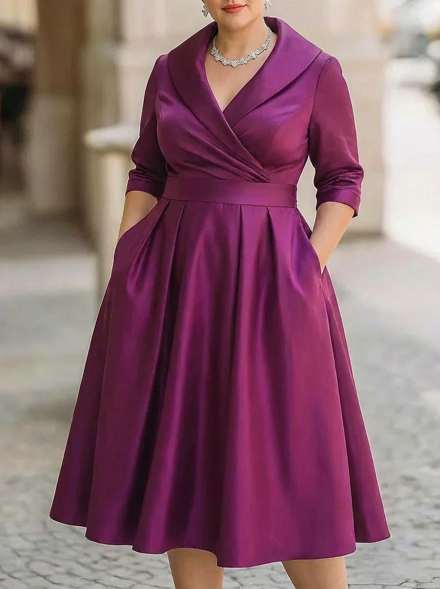 Valerie | Elegant Midi Dress - Plus size model