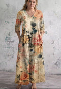 Rosavienne | Vintage Bloom Maxi Dress - Plus size model