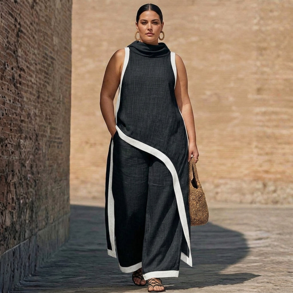 LEONORA | ELEGANT LINEN SUIT - Plus size model