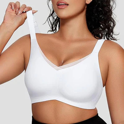 Wireless Bra with Mesh Neckline