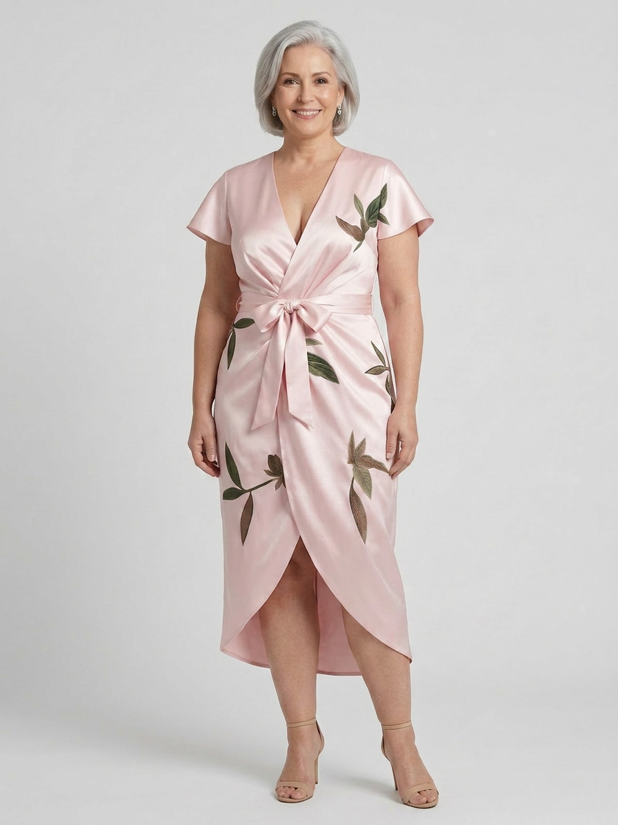 Jessie - Elegant Wrap Dress True - Plus size model