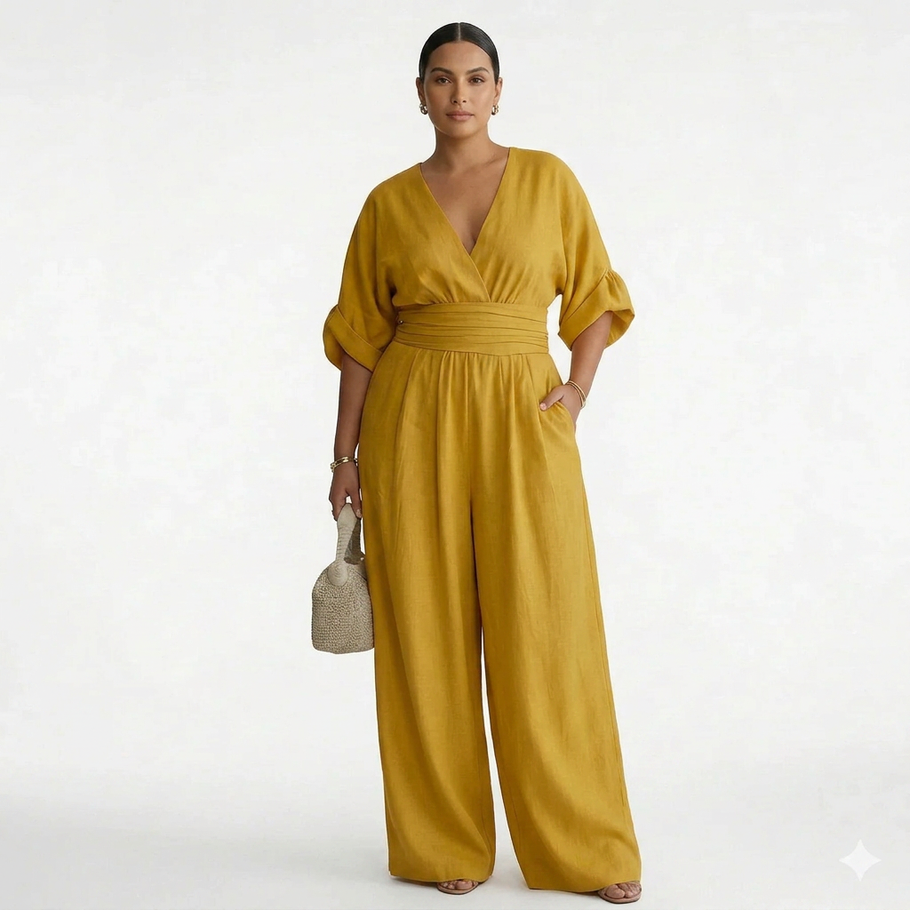 Elegant and Sophisticated Jumpsuit - Plus size model