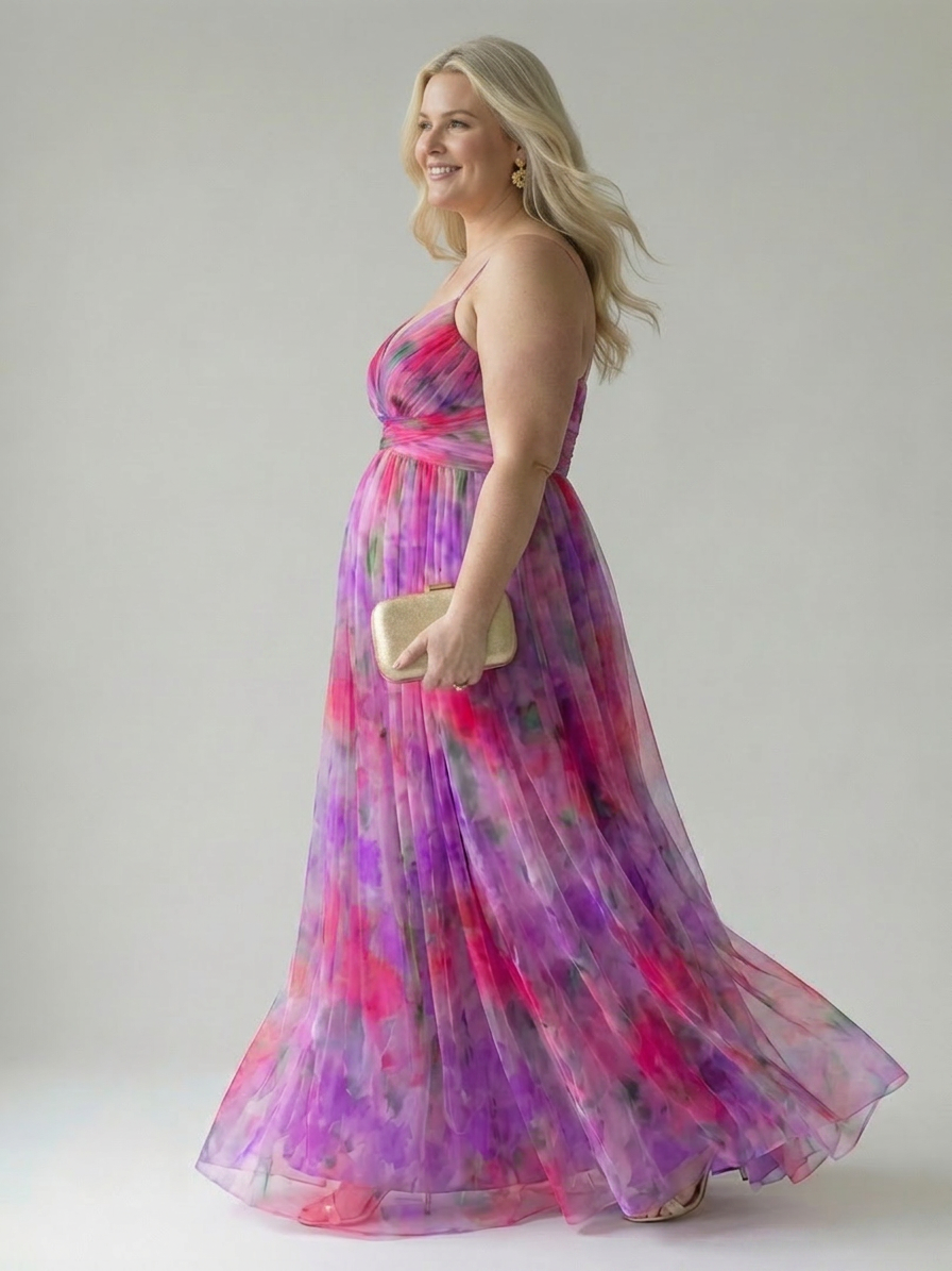 Stella & Grace™ | Soft Wrap Maxi Dress - Plus size model