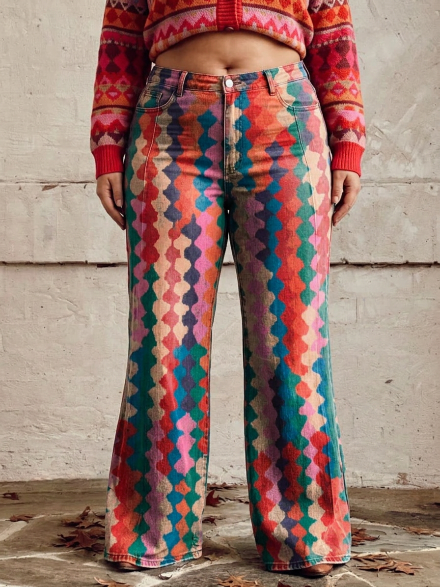 Amélie - Elegant Bohemian Pants - Plus size model