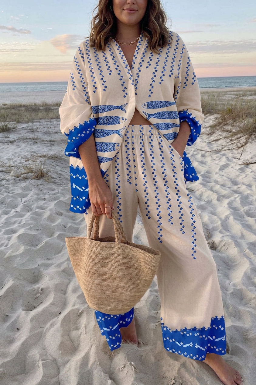 Seralyn | Linen Set - Plus size model