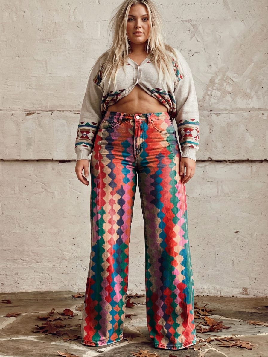 Amélie - Elegant Bohemian Pants - Plus size model