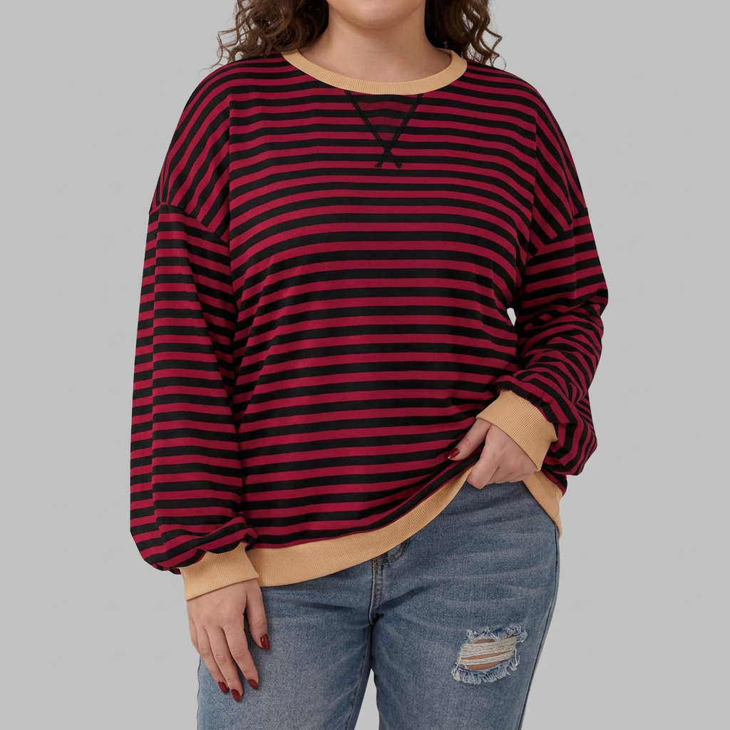Anya | Casual Long Sleeve Shirt - Plus size model