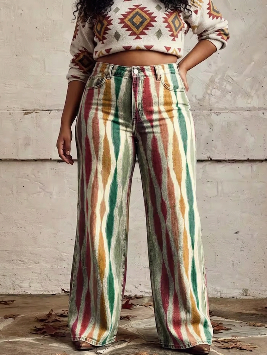 Isabella - Elegant Boho Pants - Plus size model