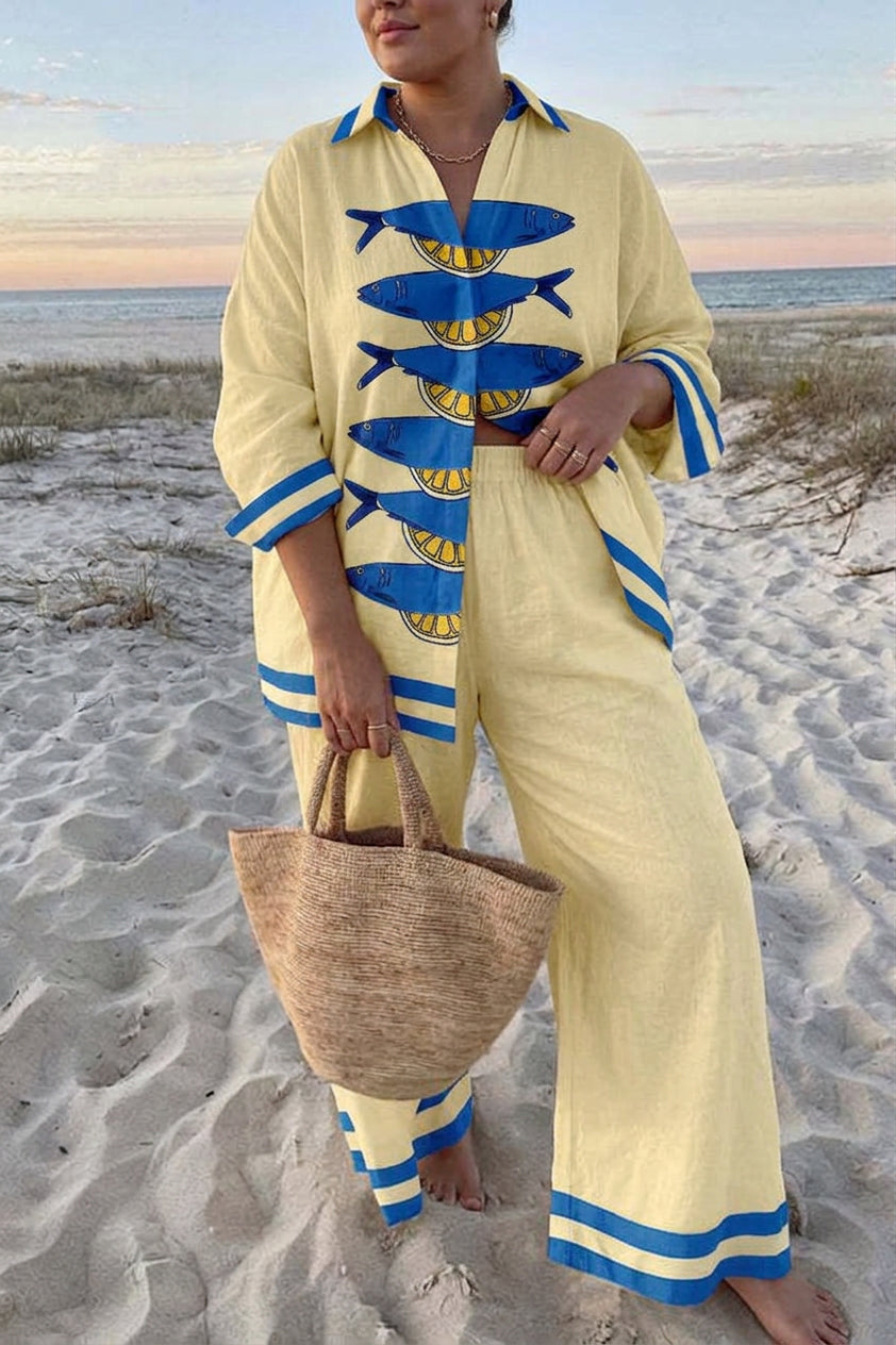 Calista | Linen Set - Plus size model