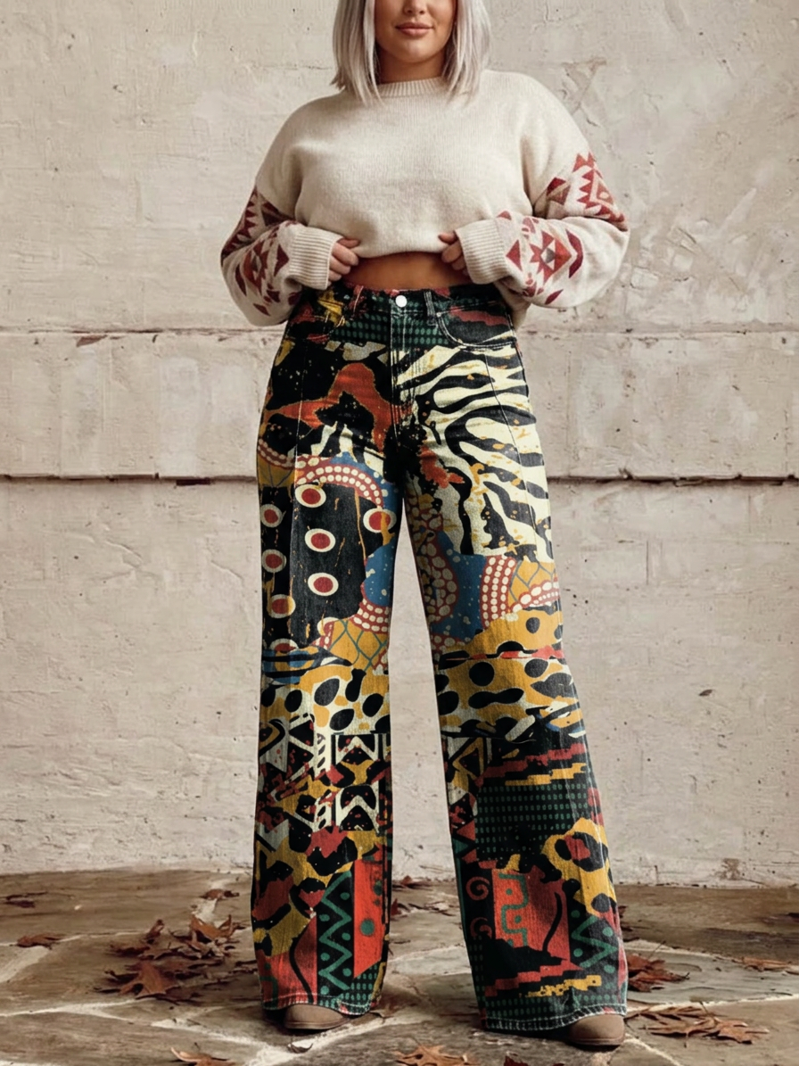 Élodie - Elegant Wide Trousers - Plus size model