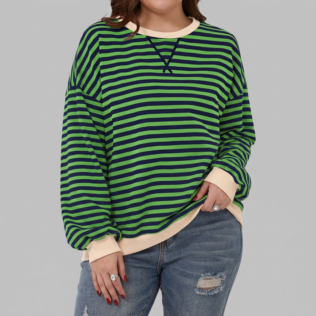 Anya | Casual Long Sleeve Shirt - Plus size model