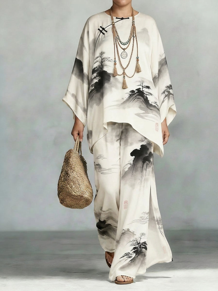 Brielle | Serenity Flowing Two-Piece Set - Plus size model