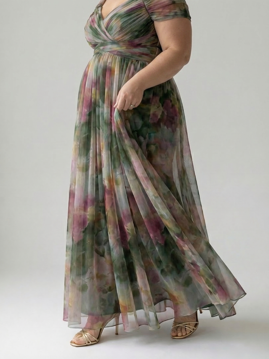 Stella & Grace™ | Soft Wrap Maxi Dress - Plus size model