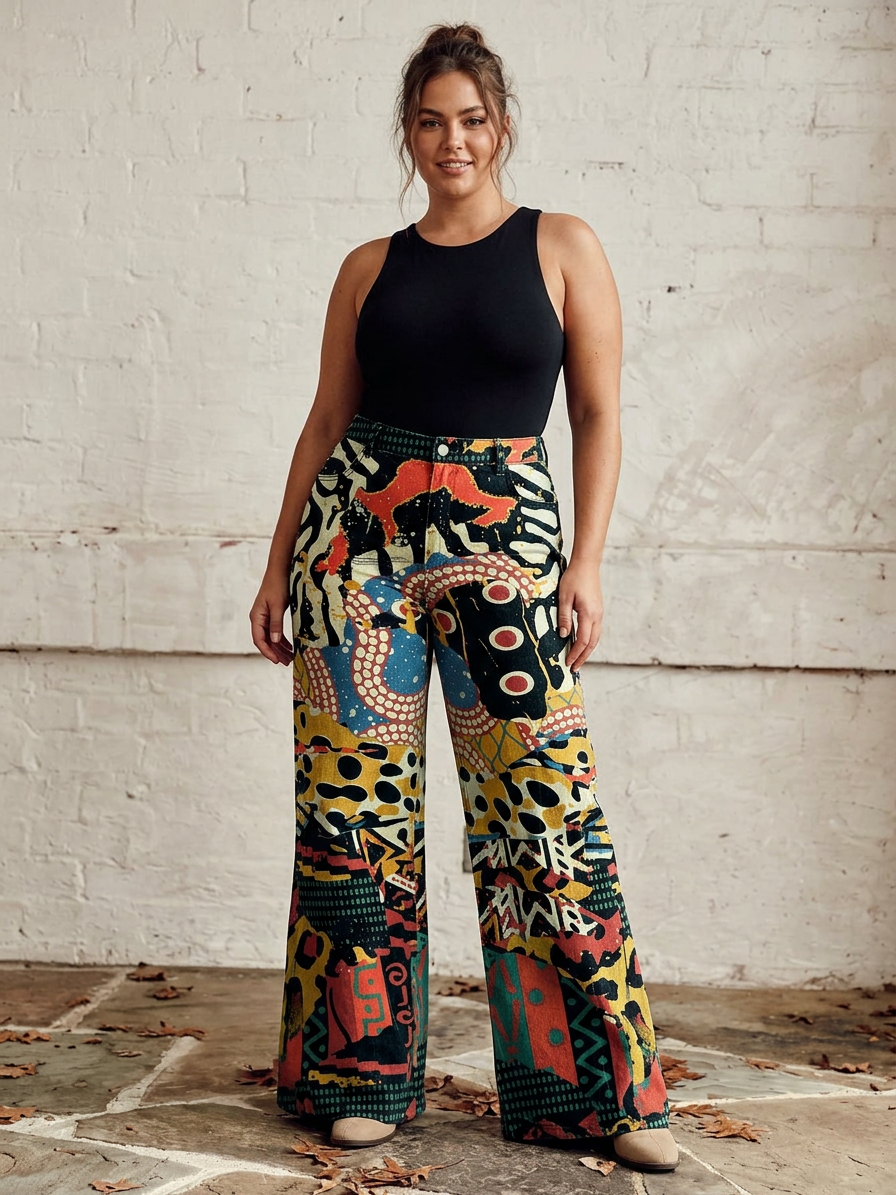 Élodie - Elegant Wide Trousers - Plus size model