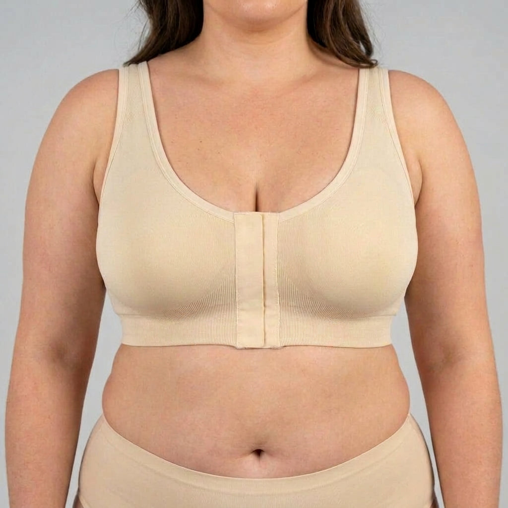 Supportive Bra with Front Closure - Plus size model