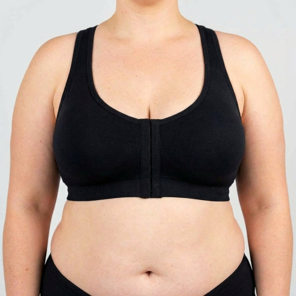 Supportive Bra with Front Closure - Plus size model