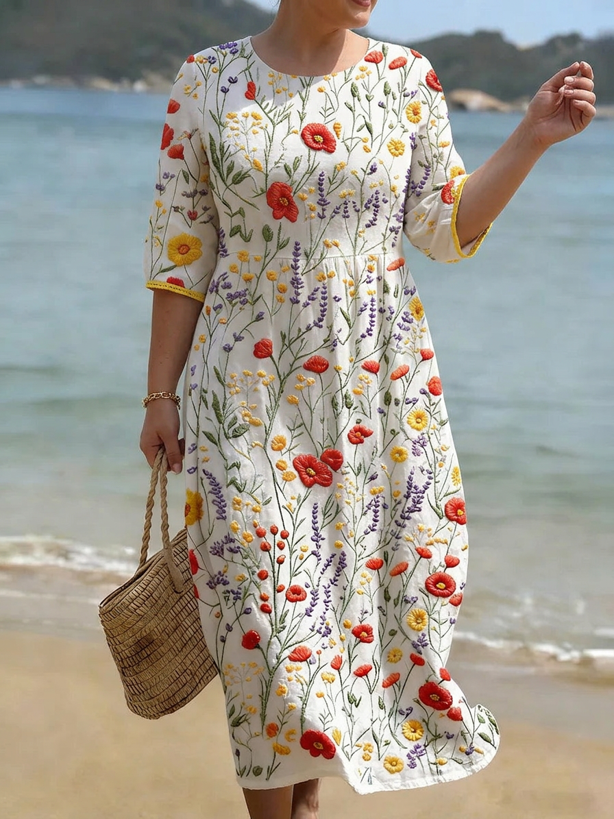 Delilah - Elegant Casual Dress - Plus size model