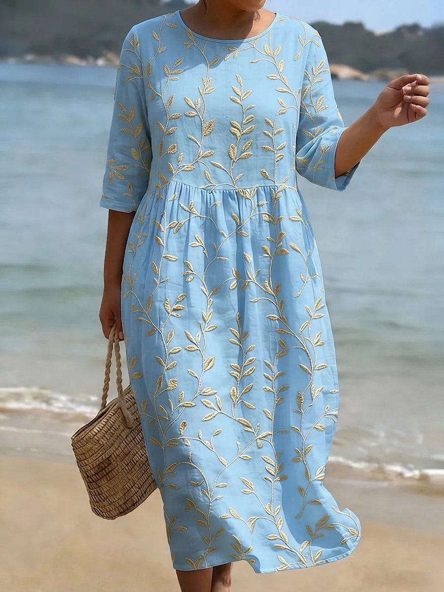 Celeste - Elegant Casual Dress - Plus size model