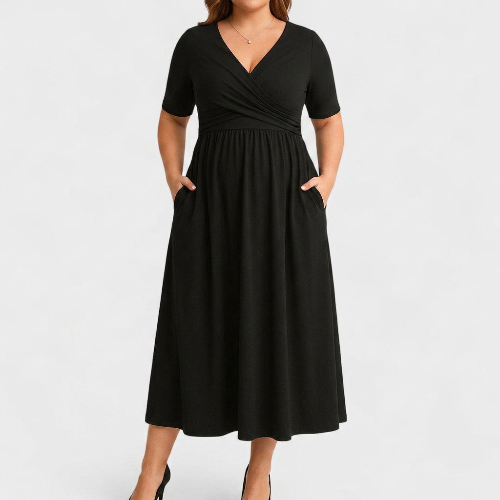 Elowen | Elegant Midi Dress - Plus size model