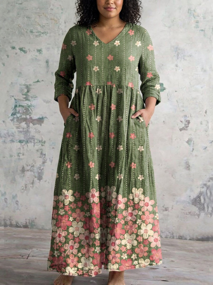 Verdalisa | Meadow Blossom Maxi Dress - Plus size model