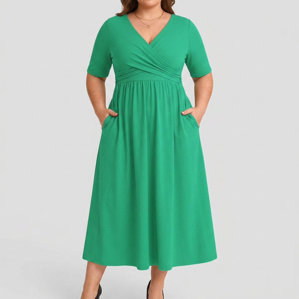 Elowen | Elegant Midi Dress - Plus size model