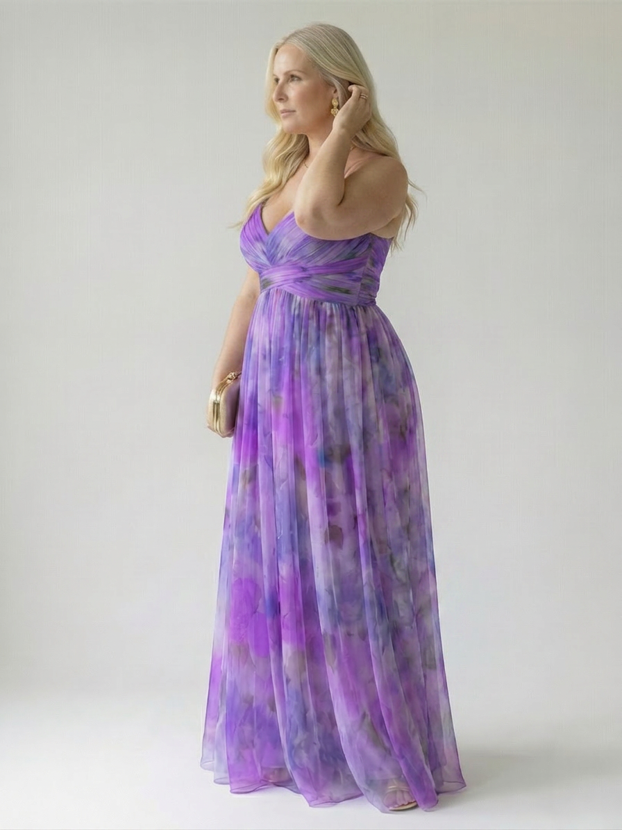 Stella & Grace™ | Soft Wrap Maxi Dress - Plus size model