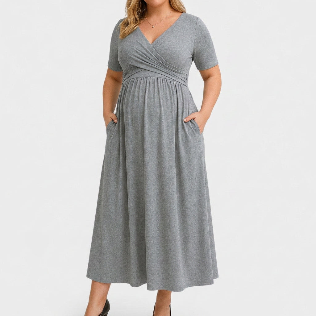 Elowen | Elegant Midi Dress - Plus size model