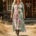 Emma | Vintage-Inspired Long Sleeve Casual Dress - Plus size model