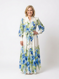 Harper | Long Sleeve Floral Button Front Maxi Dress - Plus size model