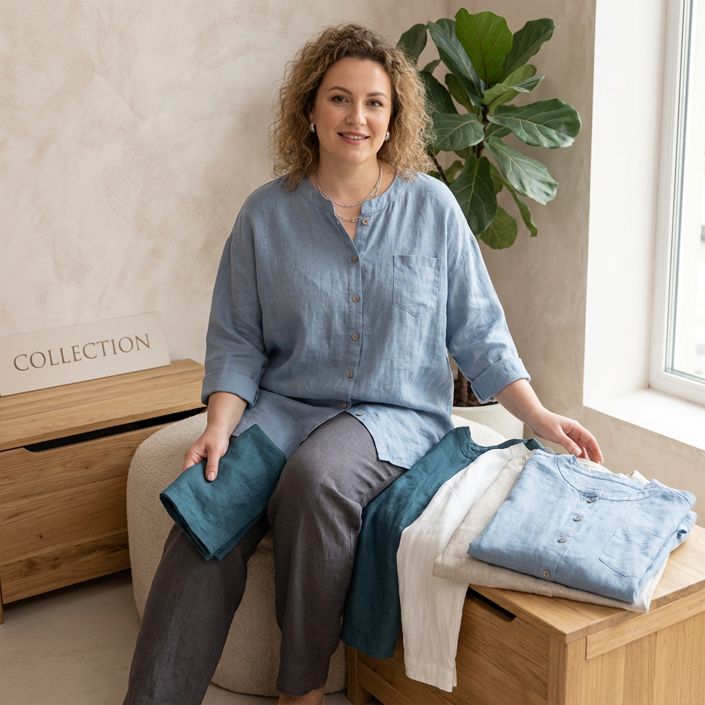 Brooks - Classic Pure Cotton Plain Shirt With Pocket - Plus size model
