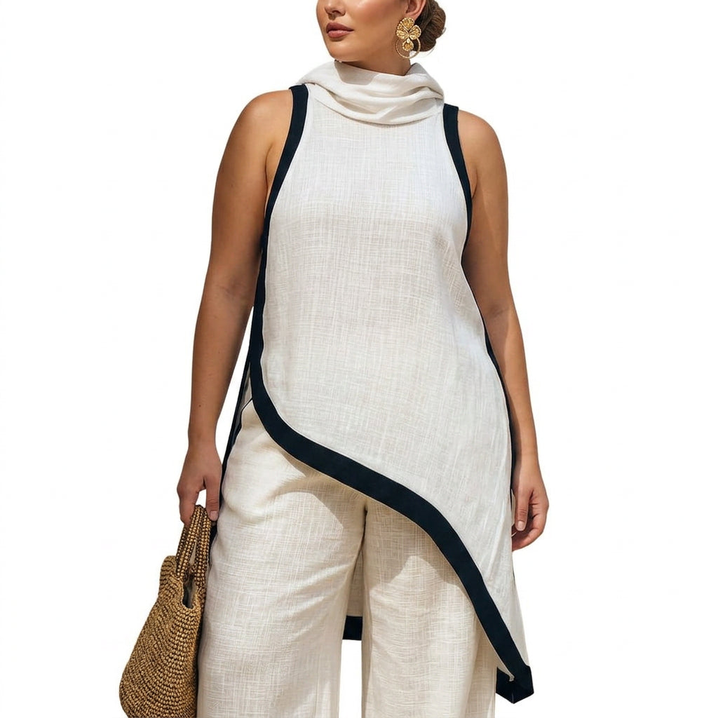 LEONORA | ELEGANT LINEN SUIT - Plus size model