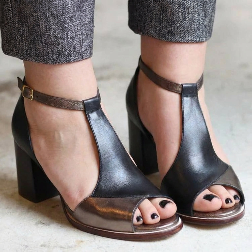 ELEGANT SANDALS WITH LOW HEEL - Plus size model