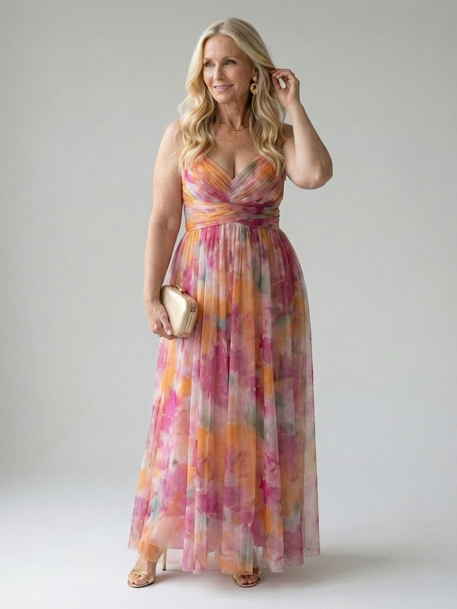 Stella & Grace™ | Soft Wrap Maxi Dress - Plus size model